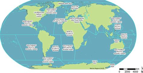Main Seas Of The World Map