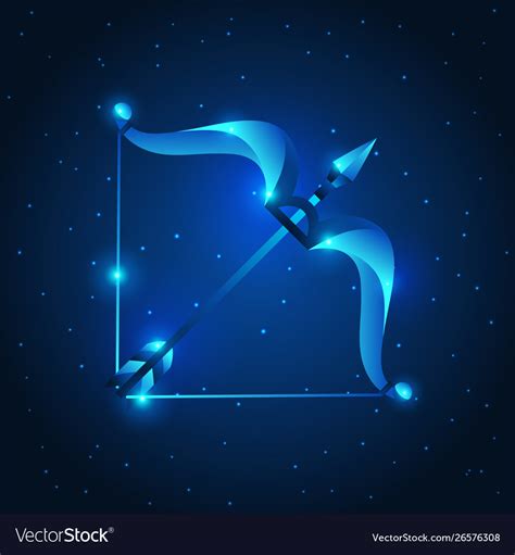 Sagittarius Sign Blue Star Horoscope Royalty Free Vector