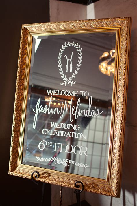Mirror Welcome Sign Sarah Kate Photography Unique Wedding Favors