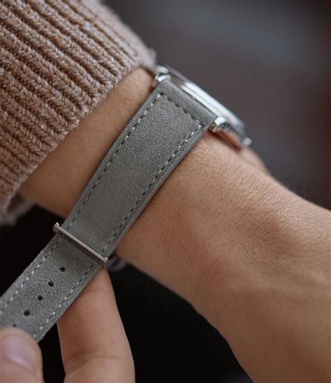 Buy Light Grey Suede Oslo Watch Strap Buy Suede Watch Straps At Acm A Collected Man