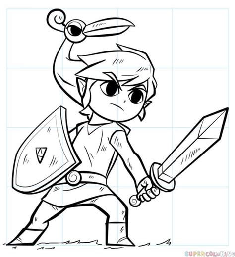 How To Draw Link From Legend Of Zelda Step By Step Drawing Tutorials
