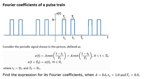 Solved Fourier Coefficients Of A Pulse Train Xt T1 T1 At To