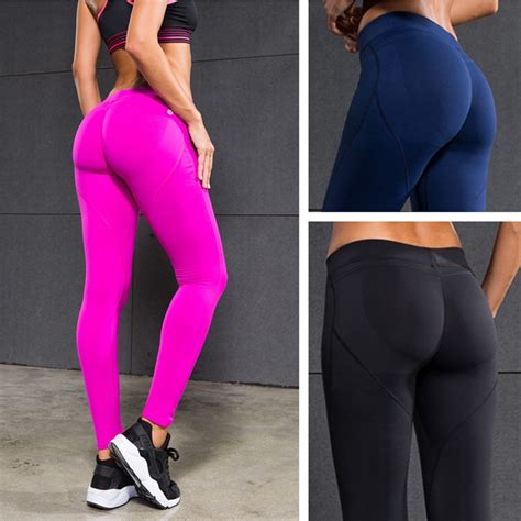 Sex Low Waist Stretched Sports Pants Gym Clothes Spandex Running Tights Women Sports Leggings