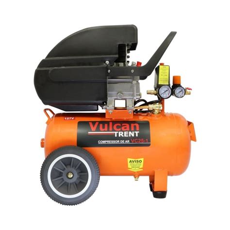 Compressor Ar 24 Litros 2 0HP 8 Bar 127V VC 25L Vulcan Trent Casa Dos