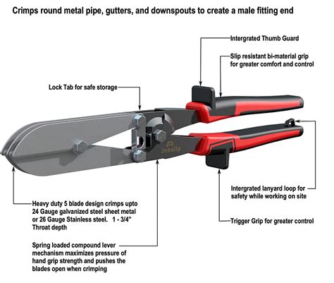 Jounjip 5 Blade Sheet Metal Crimper Hand Crimper Hvac Tool For 24 28