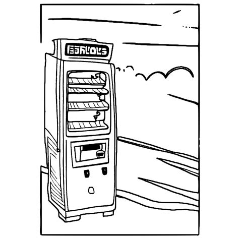 Broken Vending Machine Coloring Page Creative Fabrica