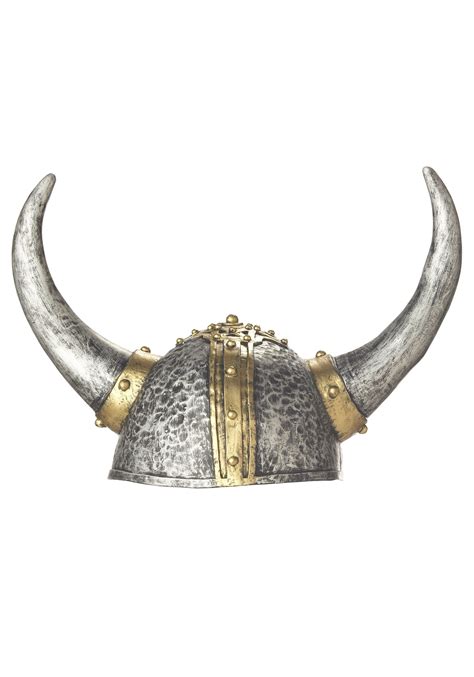 Silver And Gold Colored Viking Costume Helmet Viking Accessories