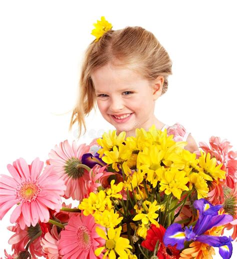 Funny Baby With Flowers Stock Image Image Of Summer 19396283