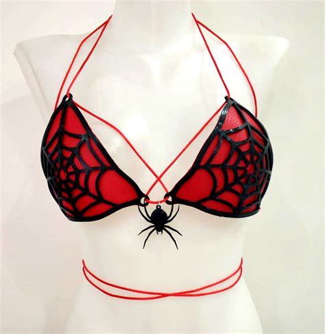spider web bralette top halloween costume lingerie gothic etsy