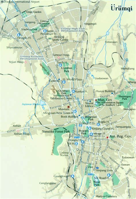 Urumqi Tour Maps Tour Maps For Travel In Urumqi Urumqi City Map