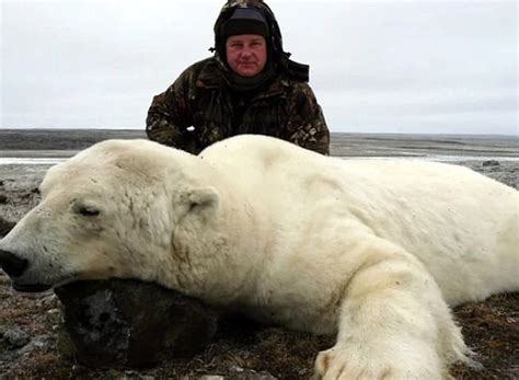 Polar Bear Trophy Hunters Posing By Bloodied Beasts In The Arctic Are