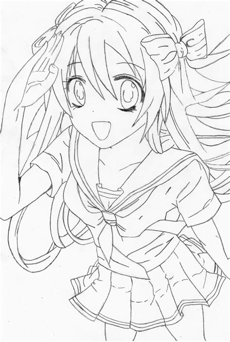 Anime Girl Drawing By 1dragonwarrior1 On Deviantart