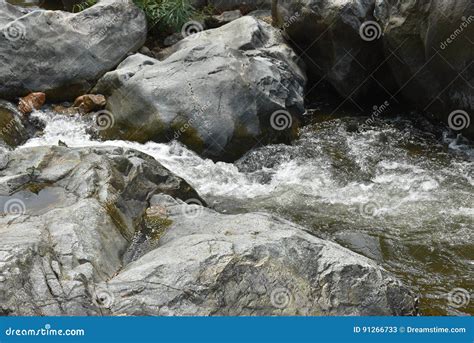 Stone Waterfall Stock Image Image Of Grass Blue Peaceful 91266733