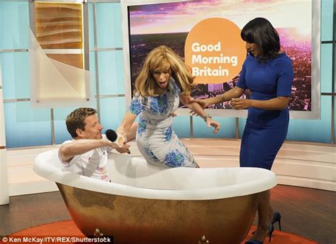 Ben Shepherd Pulls Kate Garraway Into A Freezing Bath Live On Good Morning Britain Daily Mail