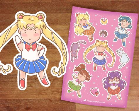 Sailor Moon Stickers Vinyl Sticker Sailor Moon Sticker Etsy