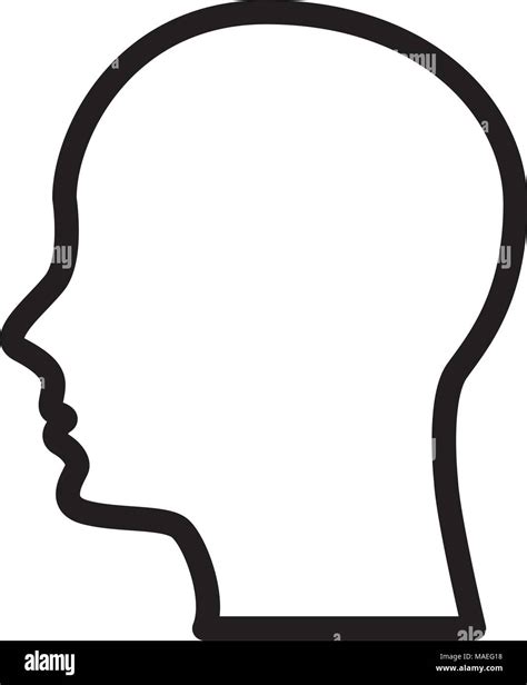 Silhouette Human Head Male Character Vector Illustration Outline Stock