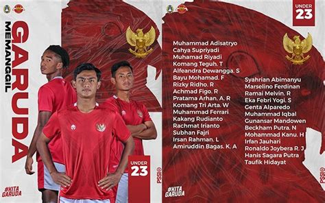Terbaru Inilah Daftar 29 Nama Pemain Timnas Indonesia U 23 Untuk Piala Aff U 23 2022 Di Kamboja