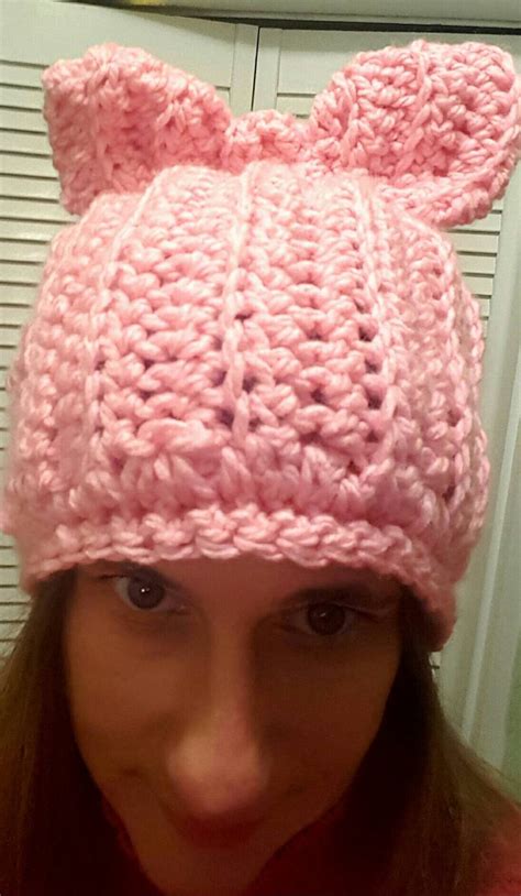 women s pussy hat light pink pussy hatpussy hat for etsy