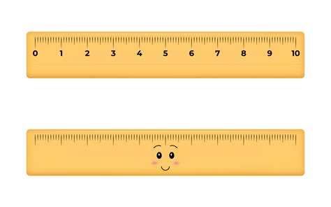 Cute Wooden Or Plastic Ruler Measure Instrument Kawaii Isolated School