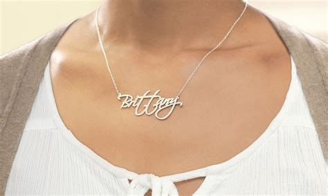 Custom Script Name Necklace In Sterling Silver Groupon