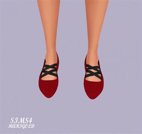 Basic Flat Shoes With X Strap At Marigold Sims 4 Updates