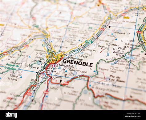 Karte Von Grenoble Stockfotografie Alamy