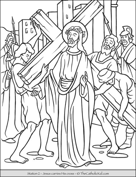 Stations Of The Cross Catholic Coloring Pages For Kids