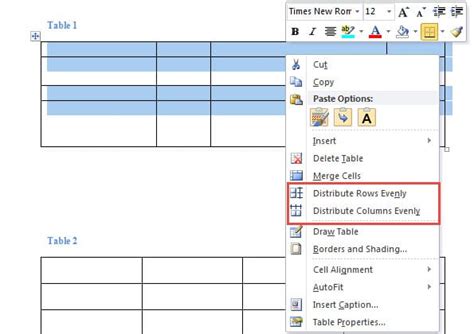 Effective Ways To Distribute Rows And Columns Evenly In Your Word Table