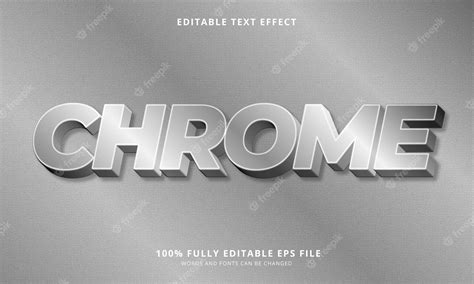 Premium Vector Chrome Text Style Editable Text Effect