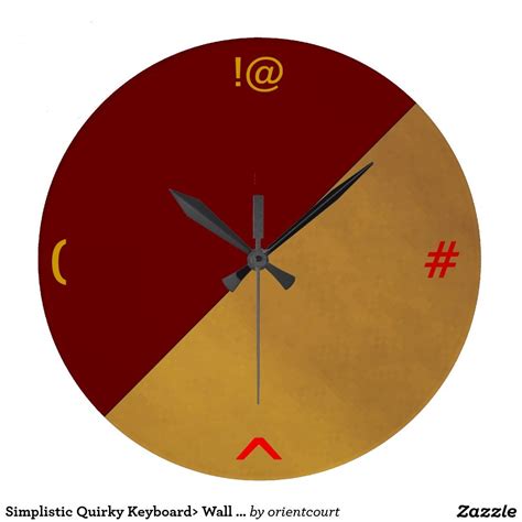 Simplistic Quirky Keyboard Wall Clock Zazzle Wall Clock Clock