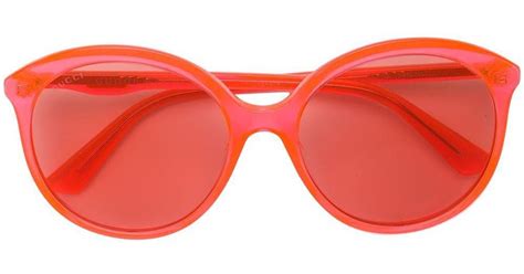gucci orange acetate sunglasses lyst
