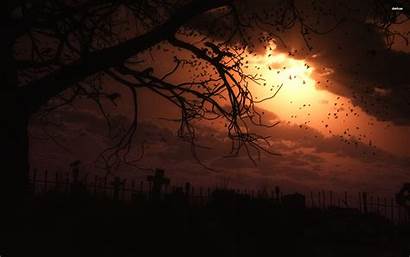 Graveyard Cemetery Silhouette Wallpapers Creepy Backgrounds Background