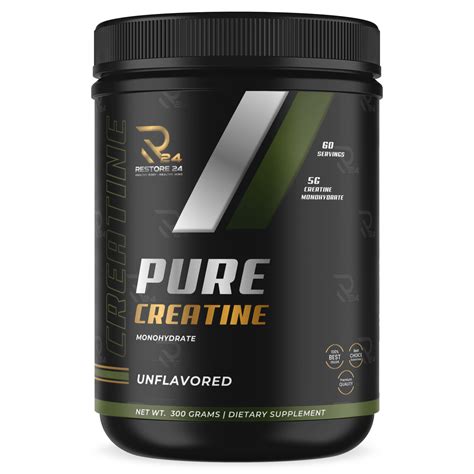 Pure Creatine Monohydrate Cretaine Powder Restore 24 Nutrition