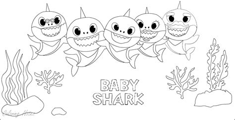 Be careful when coloring the hungry sharks! 11 Baby Shark Coloring Pages Free Printable For Kids Easy and Funny - COLORING PAGES FOR KIDS ...