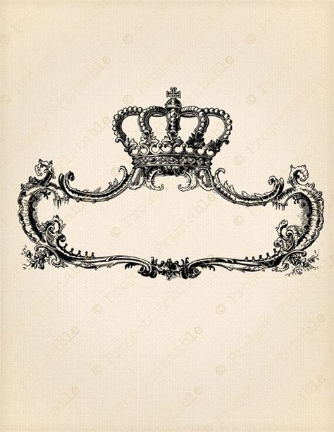 Instant Download Printable Ornate Crown Frame 1 Blank