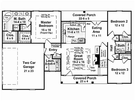 4 bedroom 2.5 bathroom house plans, floor plans & designs. Image result for 1800 sq ft 4 bedroom split bedroom plan ...
