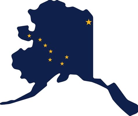 Alaska State Outline Flag Decal Sticker 02