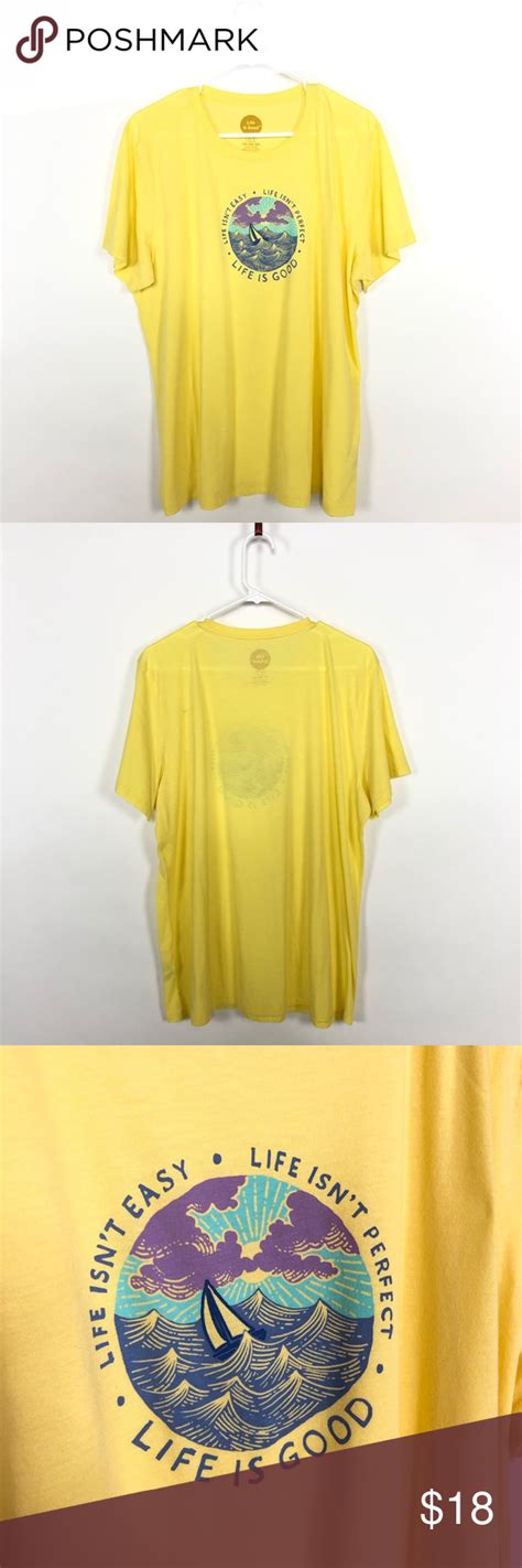 Life Is Good Sunshine Yellow T Shirt Yellow T Shirt T Shirt Shirts