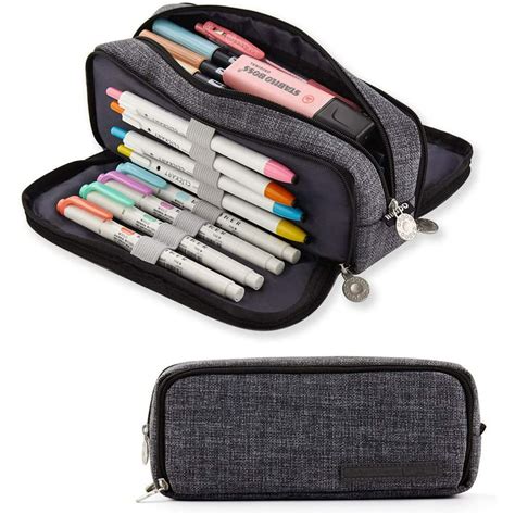 Pencil Case Big Capacity Handheld 3 Compartments Pencil Pouch Portable