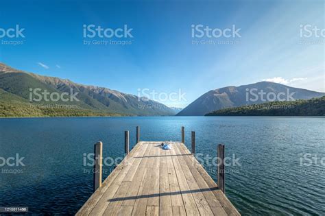 Kerr Bay With The Jetty At Lake Rotoiti In Nelson Lakes National Park