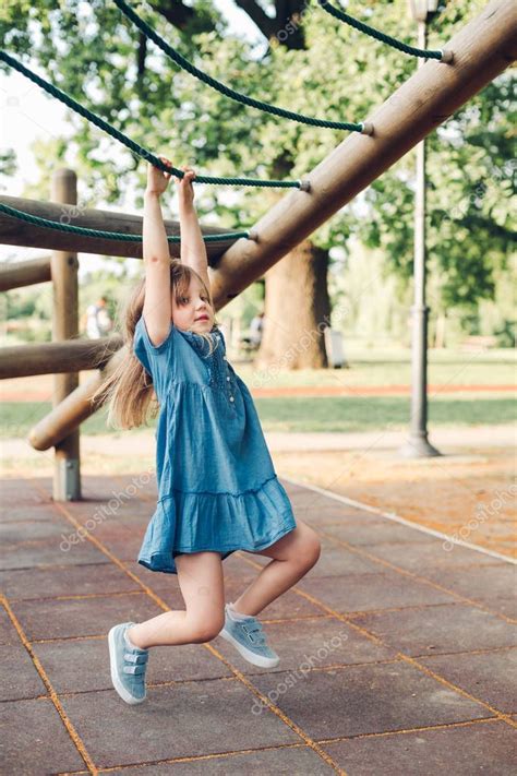 Cute Little Girl Playing Green Park Stock Photo Sponsored