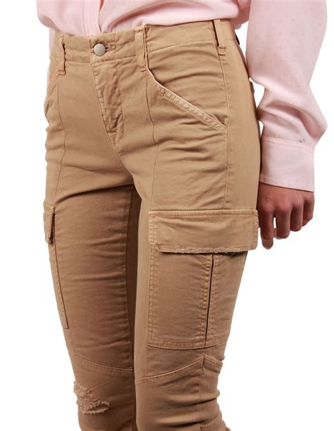 J Brand Cargo Styled Pants Made In A Beige Stretched Cotton
