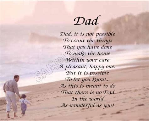 Dad Personalized Poem Memory Birthday Fathers Day T Ebay