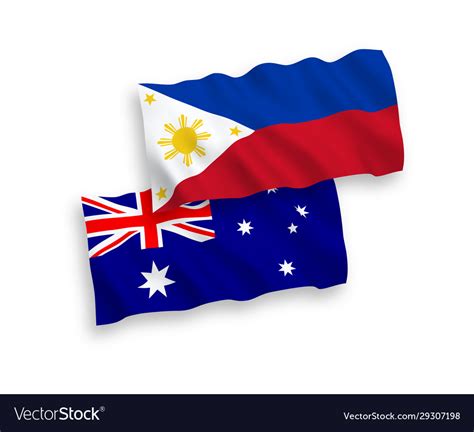 Flags Australia And Philippines On A White Vector Image