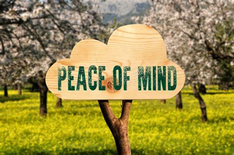 Wooden Sign Indicating Peace Of Mind Stock Photo Image Of Sign Plank