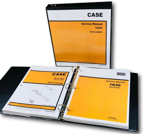 Case 1830 Uni Loader Skid Steer Technical Service Manual Parts Catalog