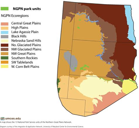 Northern Great Plains Network National Park Service Units Map
