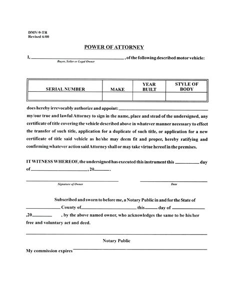 Download West Virginia Motor Vehicle Power Of Attorney Form For Free