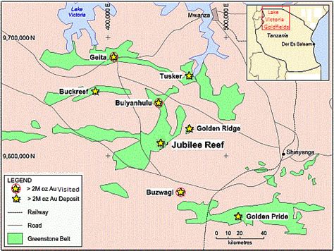 Map Showing Mines We Visited In Lake Victoria Goldfields In Tanzania
