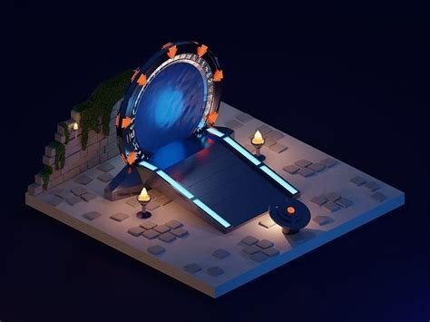 3d Model Stargate Portal 3d Illustration Vr Ar Low Poly Cgtrader